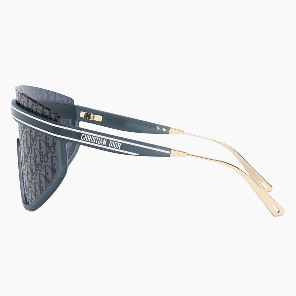 🔥 Dior Club M2U 31B8 Sunglasses Blue Gold Monogram Shield Mask Authentic 🔥 - Picture 9 of 11